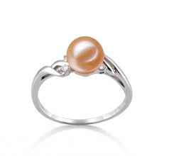 6-7mm AAAA Quality Freshwater Cultured Pearl Ring in Andrea Pink