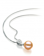 7-8mm AAAA Quality Freshwater Cultured Pearl Pendant in Daria Pink