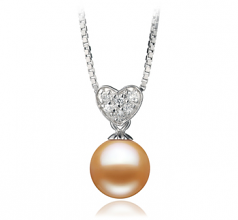 7-8mm AAAA Quality Freshwater Cultured Pearl Pendant in Randy Pink