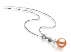 9-10mm AAAA Quality Freshwater Cultured Pearl Pendant in Rozene Pink