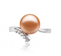 9-10mm AAAA Quality Freshwater Cultured Pearl Ring in Grace Pink