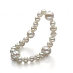 6-11mm A Quality Freshwater Cultured Pearl Bracelet in Irina White