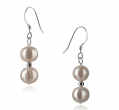6-7mm A Quality Freshwater Cultured Pearl Earring Pair in Cerella White