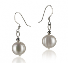 8-9mm A Quality Freshwater Cultured Pearl Earring Pair in Teresa White