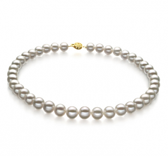 9-10mm AAA Quality Freshwater Cultured Pearl Necklace in White