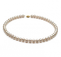 7.5-8.5mm AA Quality Freshwater Cultured Pearl Necklace in White