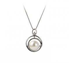 9-10mm AA Quality Freshwater Cultured Pearl Pendant in Kelly White