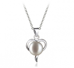 9-10mm AA Quality Freshwater Cultured Pearl Pendant in Leeza White