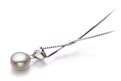 9-10mm AA Quality Freshwater Cultured Pearl Pendant in Nancy White