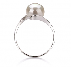 9-10mm AA Quality Freshwater Cultured Pearl Ring in Chantel White