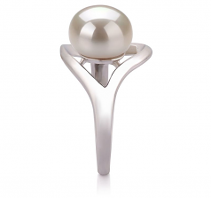 9-10mm AA Quality Freshwater Cultured Pearl Ring in Sadie White