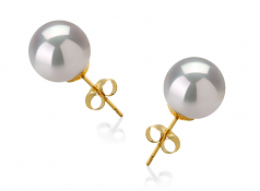 10-11mm AAA Quality South Sea Cultured Pearl Earring Pair in White