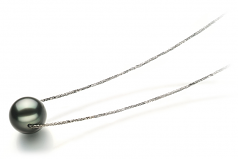 12-13mm AA Quality Tahitian Cultured Pearl Pendant in Kristine Black