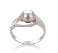 6-7mm AAA Quality Freshwater Cultured Pearl Ring in Clare White