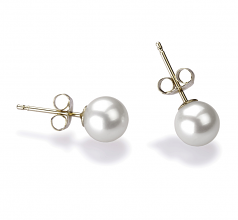 5.5-6mm AAAA Quality Freshwater Cultured Pearl Earring Pair in White