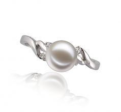 6-7mm AAAA Quality Freshwater Cultured Pearl Ring in Andrea White