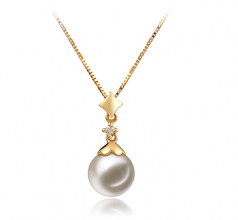 7-8mm AAAA Quality Freshwater Cultured Pearl Pendant in Georgia White