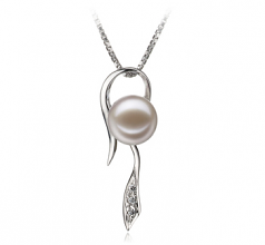 7-8mm AAAA Quality Freshwater Cultured Pearl Pendant in Jennifer White