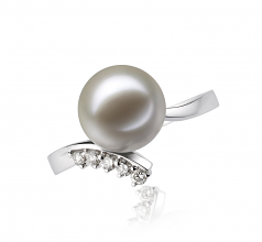 9-10mm AAAA Quality Freshwater Cultured Pearl Ring in Grace White