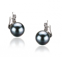 6-7mm AA Quality Japanese Akoya Cultured Pearl Earring Pair in Sydney Black