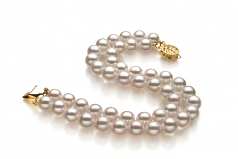 6-7mm AA Quality Japanese Akoya Cultured Pearl Bracelet in White