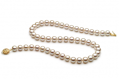 7-8mm AAA Quality Freshwater Cultured Pearl Necklace in White