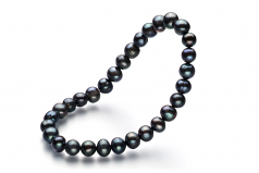 6-7mm A Quality Freshwater Cultured Pearl Bracelet in Bliss Black