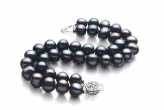 8-9mm A Quality Freshwater Cultured Pearl Bracelet in Black