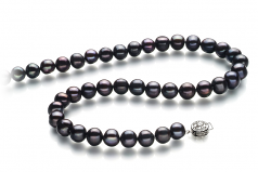 8-9mm A Quality Freshwater Cultured Pearl Necklace in Kaitlyn Black