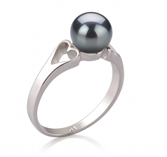 6-7mm AA Quality Freshwater Cultured Pearl Ring in Jessica Black