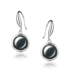 9-10mm AA Quality Freshwater Cultured Pearl Earring Pair in Holly Black