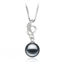 9-10mm AA Quality Freshwater Cultured Pearl Pendant in Naomi Black