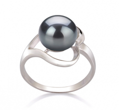 9-10mm AA Quality Freshwater Cultured Pearl Ring in Sadie Black