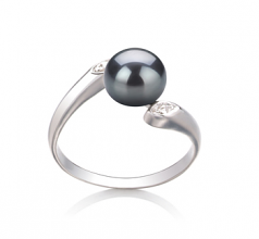 6-7mm AAA Quality Freshwater Cultured Pearl Ring in Dana Black