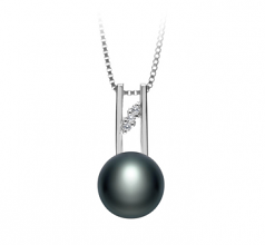 9-10mm AA Quality Freshwater Cultured Pearl Pendant in Hiriko Black