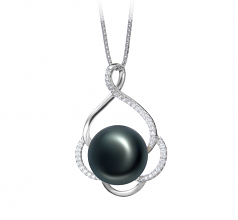 12-13mm AA Quality Freshwater Cultured Pearl Pendant in Alyssa Black