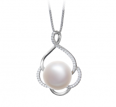 12-13mm AA Quality Freshwater Cultured Pearl Pendant in Alyssa White