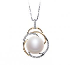 12-13mm AA Quality Freshwater Cultured Pearl Pendant in Zina White