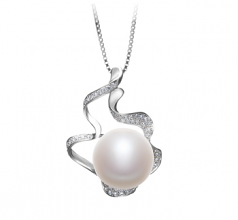 12-13mm AA Quality Freshwater Cultured Pearl Pendant in Oceane White