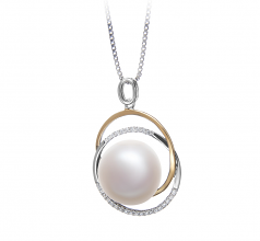 12-13mm AA Quality Freshwater Cultured Pearl Pendant in Judith White