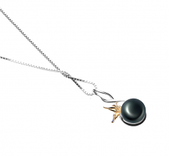 8-9mm AAA Quality Freshwater Cultured Pearl Pendant in Hester Black