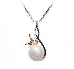 8-9mm AAA Quality Freshwater Cultured Pearl Pendant in Hester White