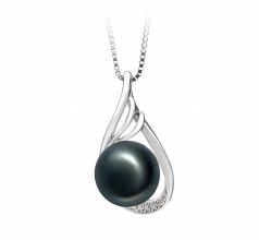 10-11mm AAA Quality Freshwater Cultured Pearl Pendant in Lori Black