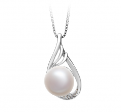 10-11mm AAA Quality Freshwater Cultured Pearl Pendant in Lori White