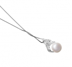 10-11mm AAA Quality Freshwater Cultured Pearl Pendant in Bebra White