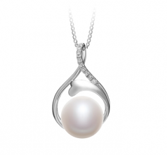 10-11mm AAA Quality Freshwater Cultured Pearl Pendant in Daiya White