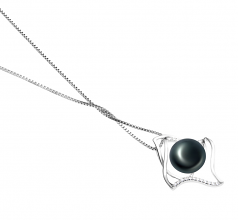 10-11mm AAA Quality Freshwater Cultured Pearl Pendant in Freda Black