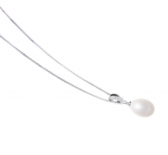 10-11mm AA - Drop Quality Freshwater Cultured Pearl Pendant in Karley White