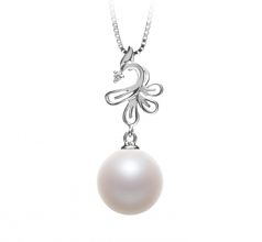 10-11mm AAAA Quality Freshwater Cultured Pearl Pendant in Phoenix White