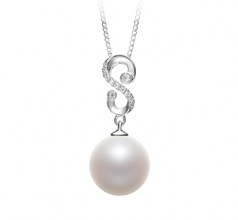 10-11mm AAAA Quality Freshwater Cultured Pearl Pendant in Virginia White